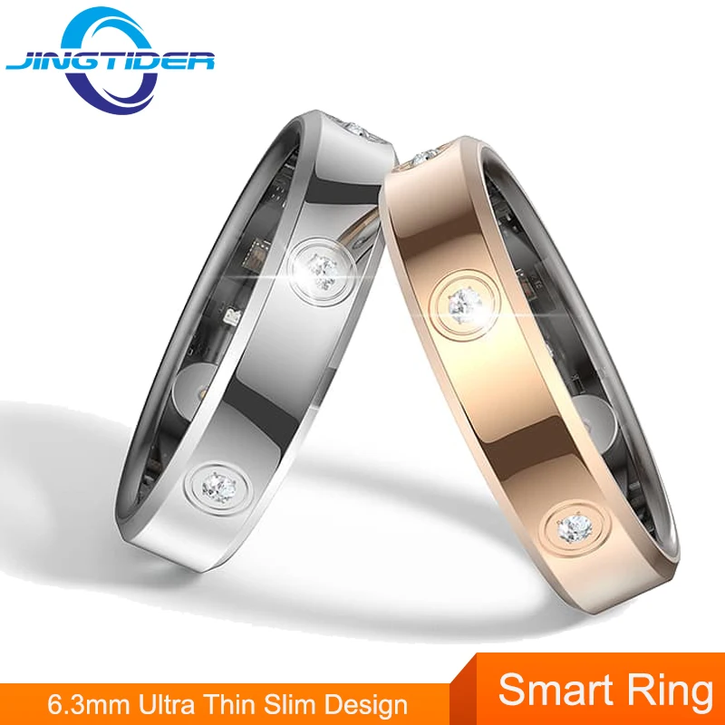 HR01 6.3mm Width Ultra Thin Smart Ring Men Women Slim Design Real IP68 Waterproof Heart Rate HRV Blood Oxygen Finger Couple Ring