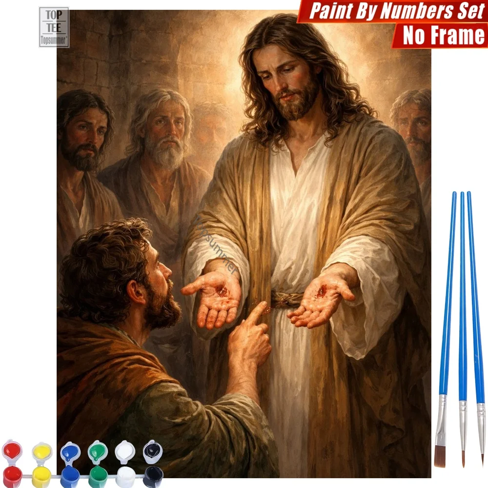 

Sacred Jesus Appearance Paints By Numbers Set - Holy Light Believers Room Decor Christmas Gift For Religious Friend