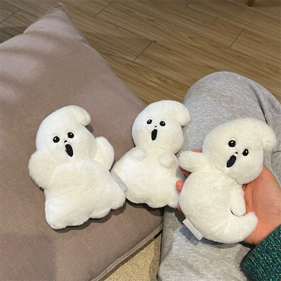 Ghost Plush Toy Pendant Specter Cartoon Keychain Key Ring Anime Spirit Plushie Stuffed Action Figure Doll Key Chain Toys Gift