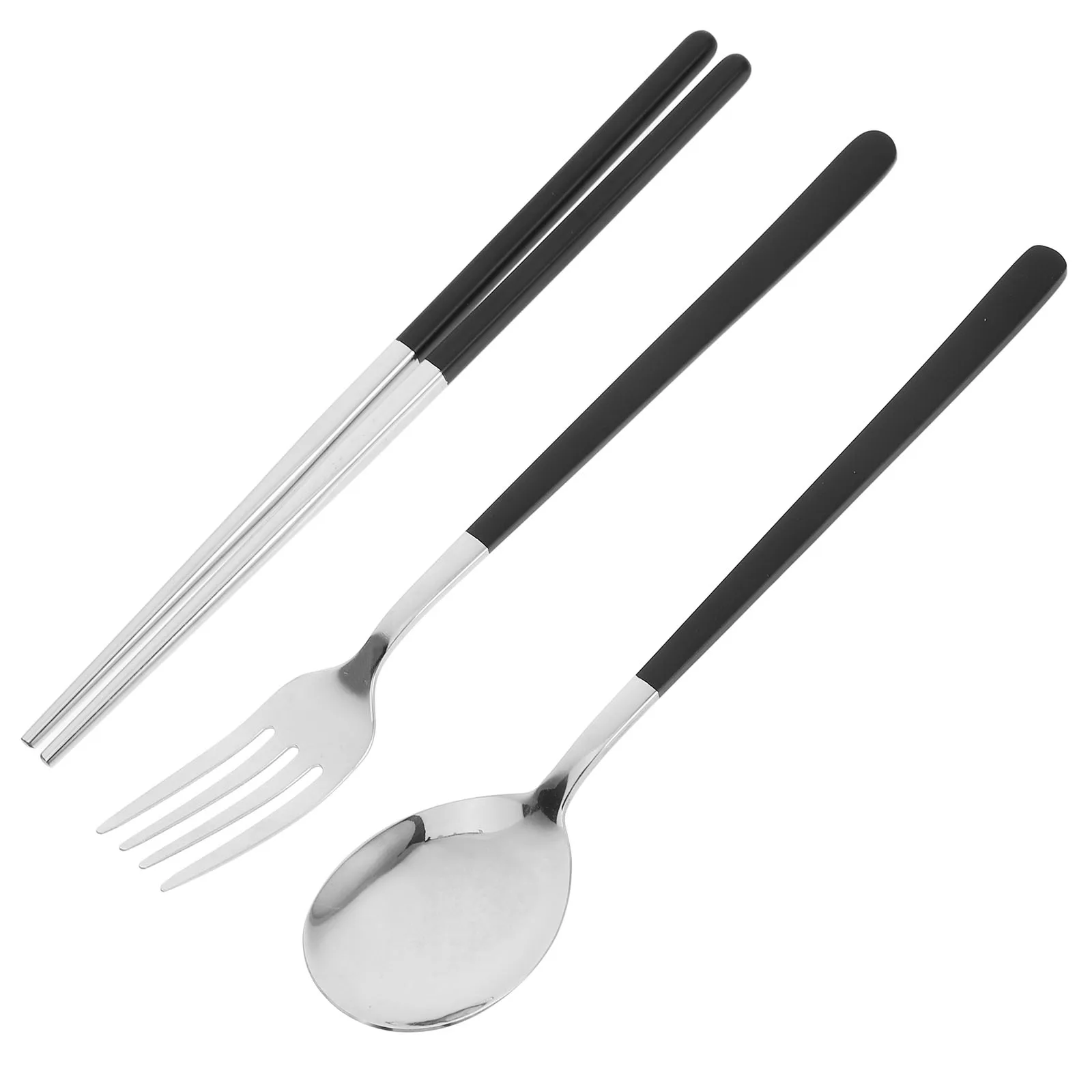 

Portable Cutlery Set Stainless Steel Reusable Utensils Camping Fork Spoon Chopsticks Lunch Silverware Travel Dining Kit Case