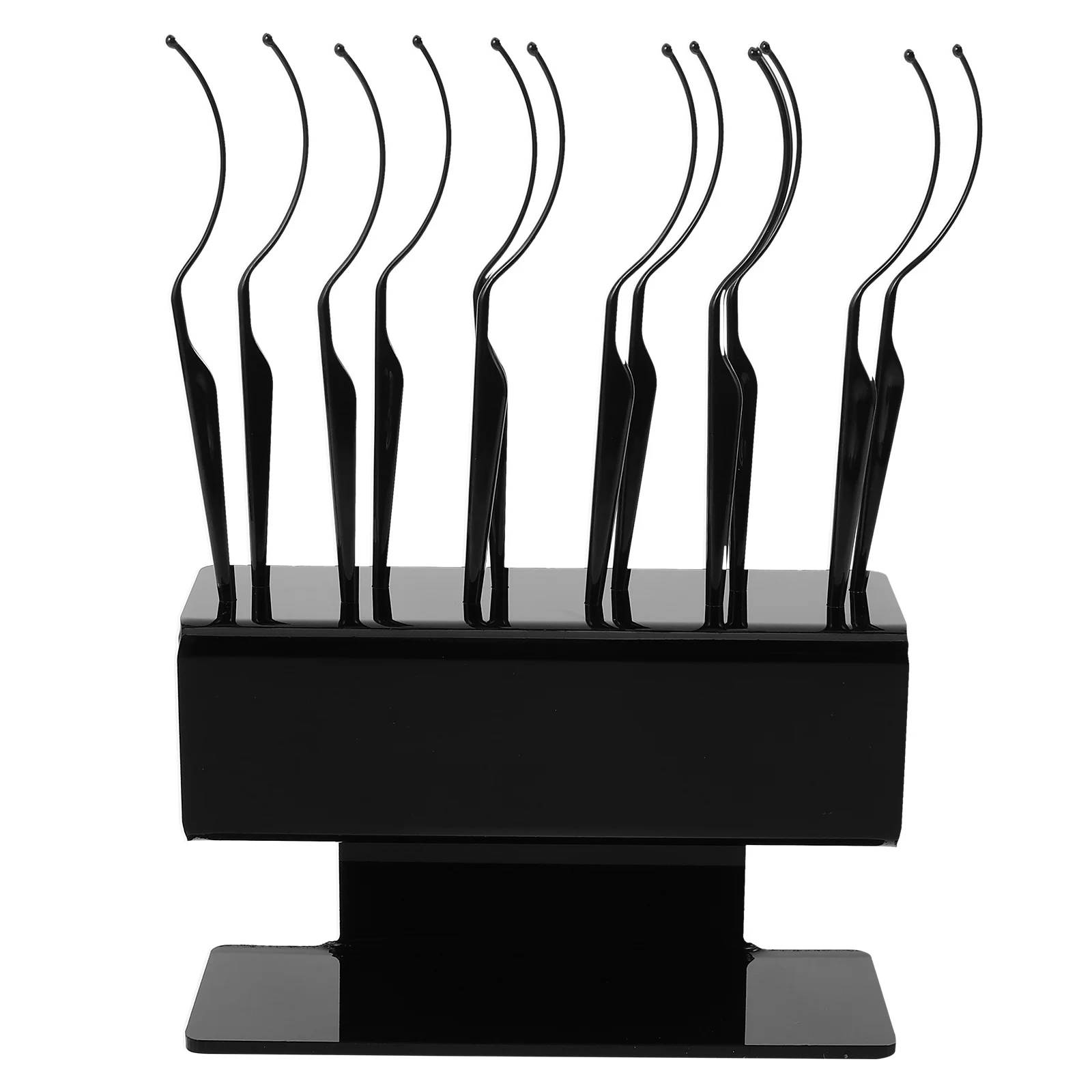 

1 set False Display Stand 12 Slot Black Eyelash Storage Organizer For Salon Makeup Station Lash Extension Tool, Beauty Display