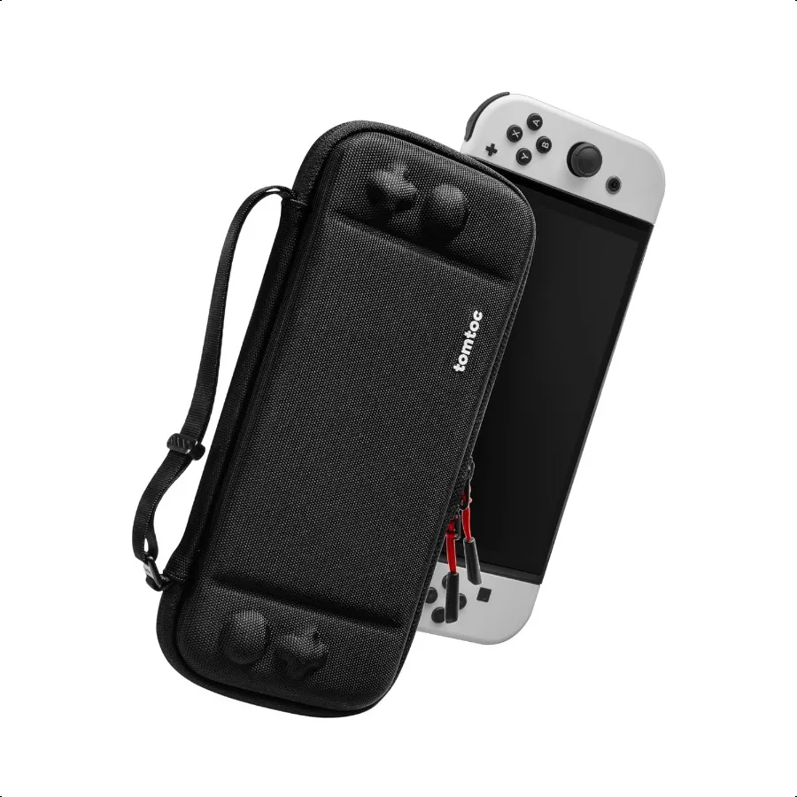 

Slim Carrying Case for Switch OLED Model Protective Switch Sleeve with 10 Game Cartridges Hard Portable Travel Carry Case with