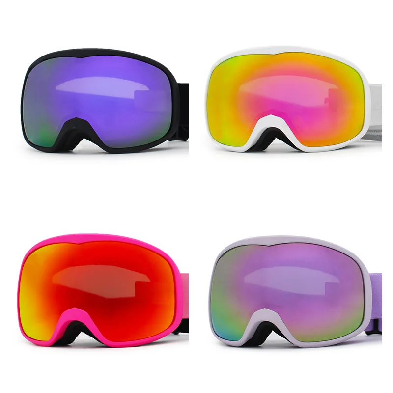 성인용 하이퍼볼로이드 스키 고글 이중층 자석 흡착 방풍 및 김서림 방지 스키 고글 카드 장착 가능 등산 및 스키용