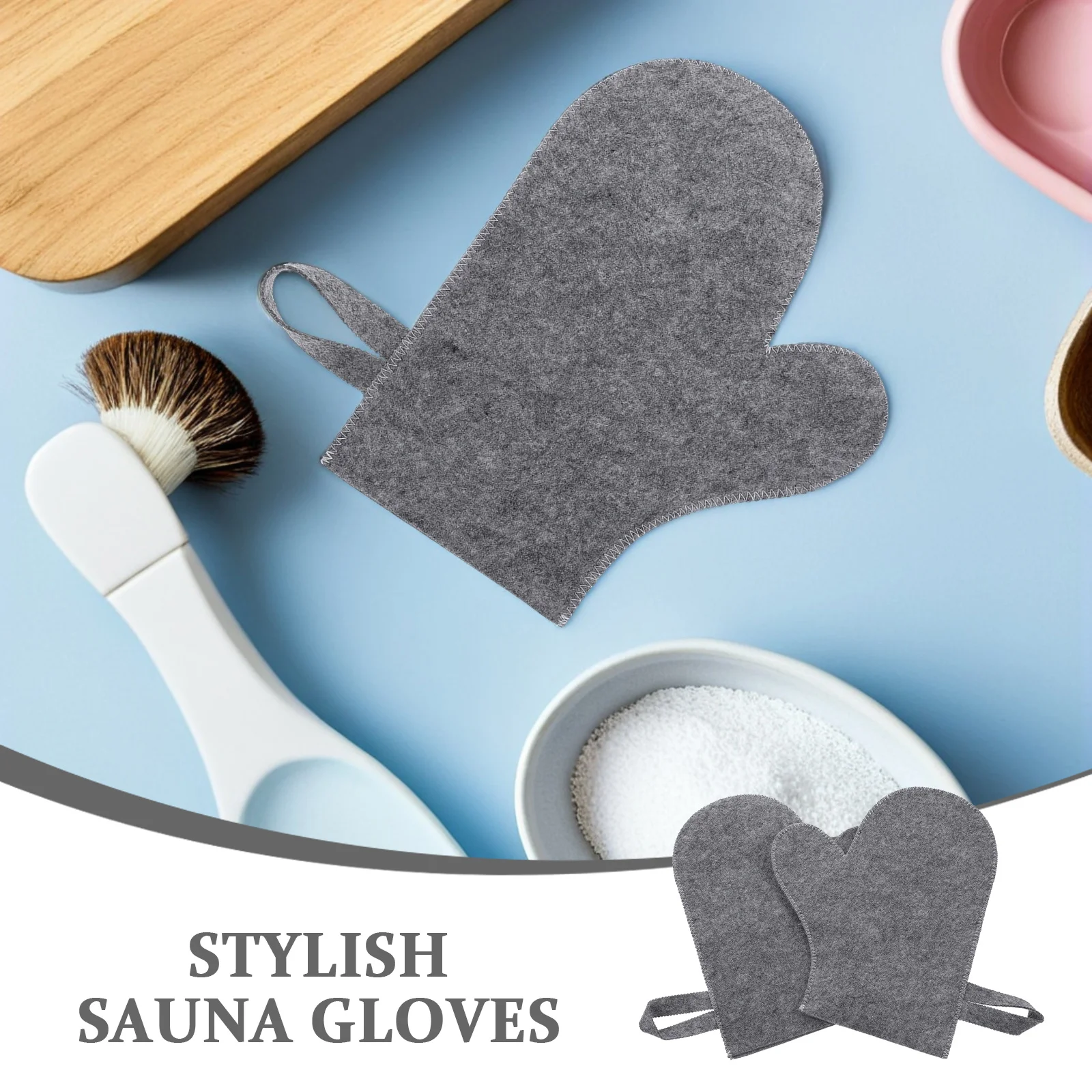 

6Pcs Soft Felt Sauna Gloves with Heat Insulation for Shower Bath Spa Steamer Mitt Unisex Comfortable Room Essential