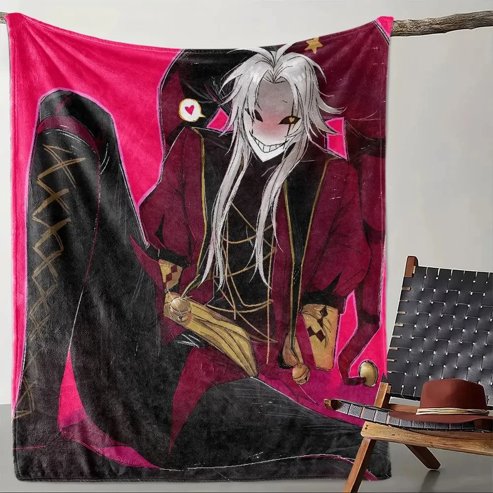 Dark Anime Clown Flannel Blanket — Soft Gothic-Style Throw for Sofa, Bed, and Home Decor; Ideal Naps and Exquisite Holiday Gifts