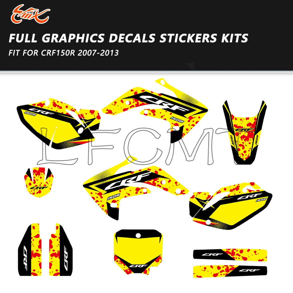 

Decor Full Graphics Decals Stickers Motorcycle Background Fit for HONDA CRF 150R CRF150R CRF150 2007-2013 2012 2011 2010 08 09