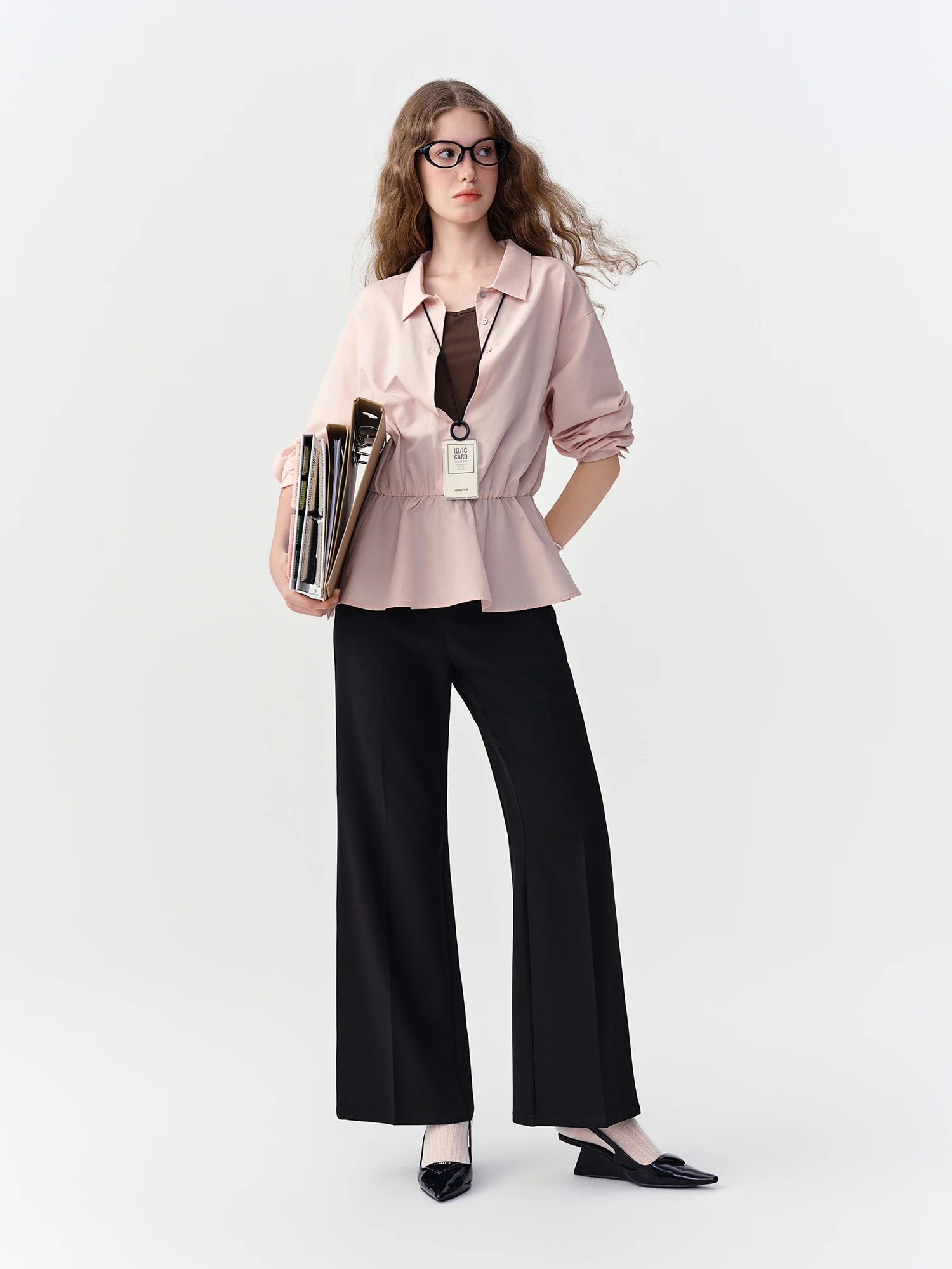 DUSHU New 2026 Fall Women's High Waist Stretch Cropped Flare Pants, Slim Fit 7/8 Length Trousers for Office & Everyday Chic
