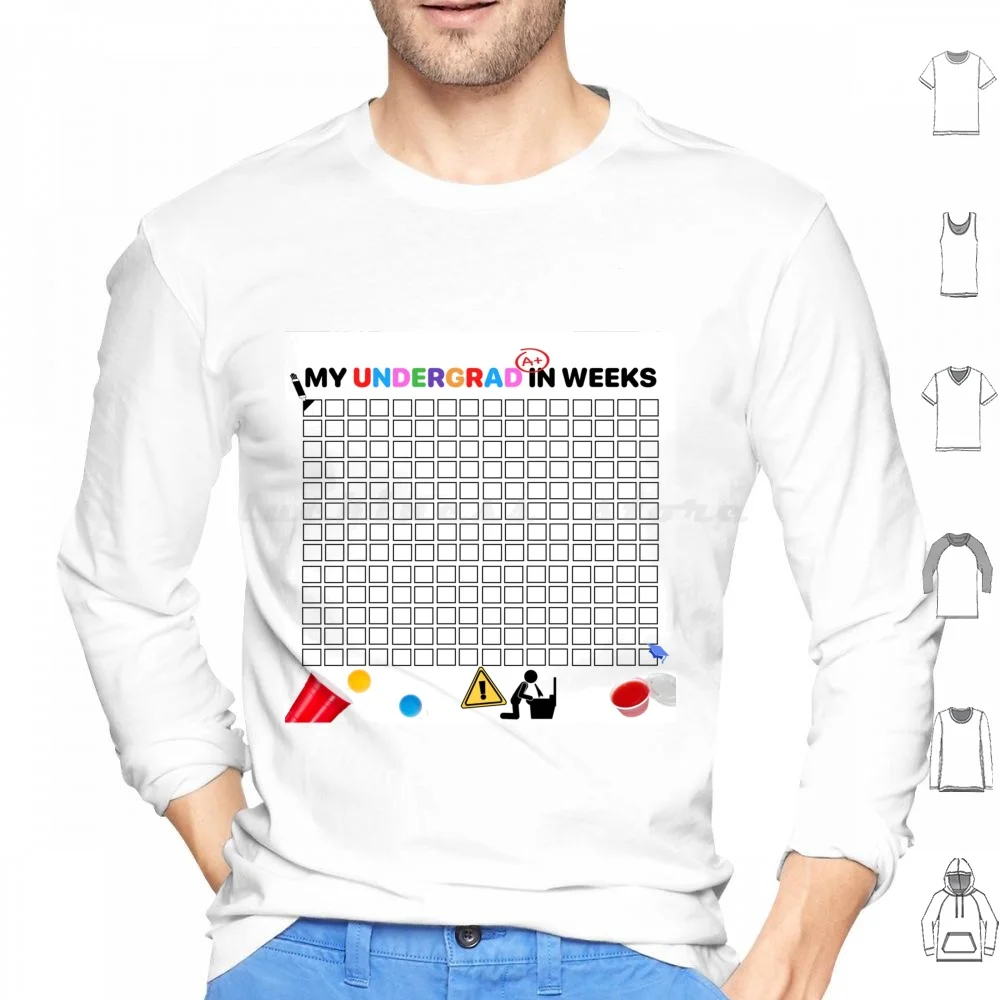 College 4 Years In Weeks Interactive Hoodies Long Sleeve College Undergrad University Saftb Saftg Interactive