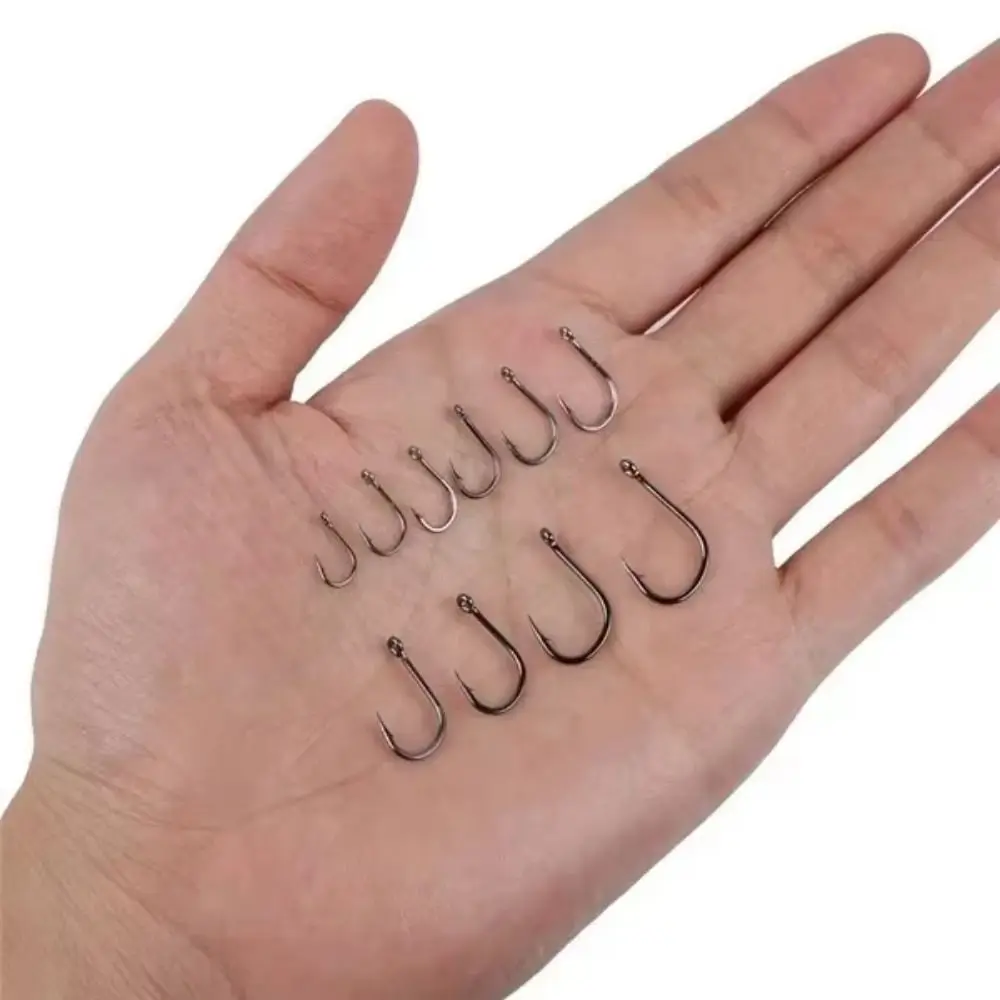 1000 قطعة الكربون الصلب الصيد السنانير مجموعة حجم 3-12 هوك واحد الصيد السنانير الثابتة معدات صيد الأسماك أدوات الصيد الشائكة الصيد السنانير