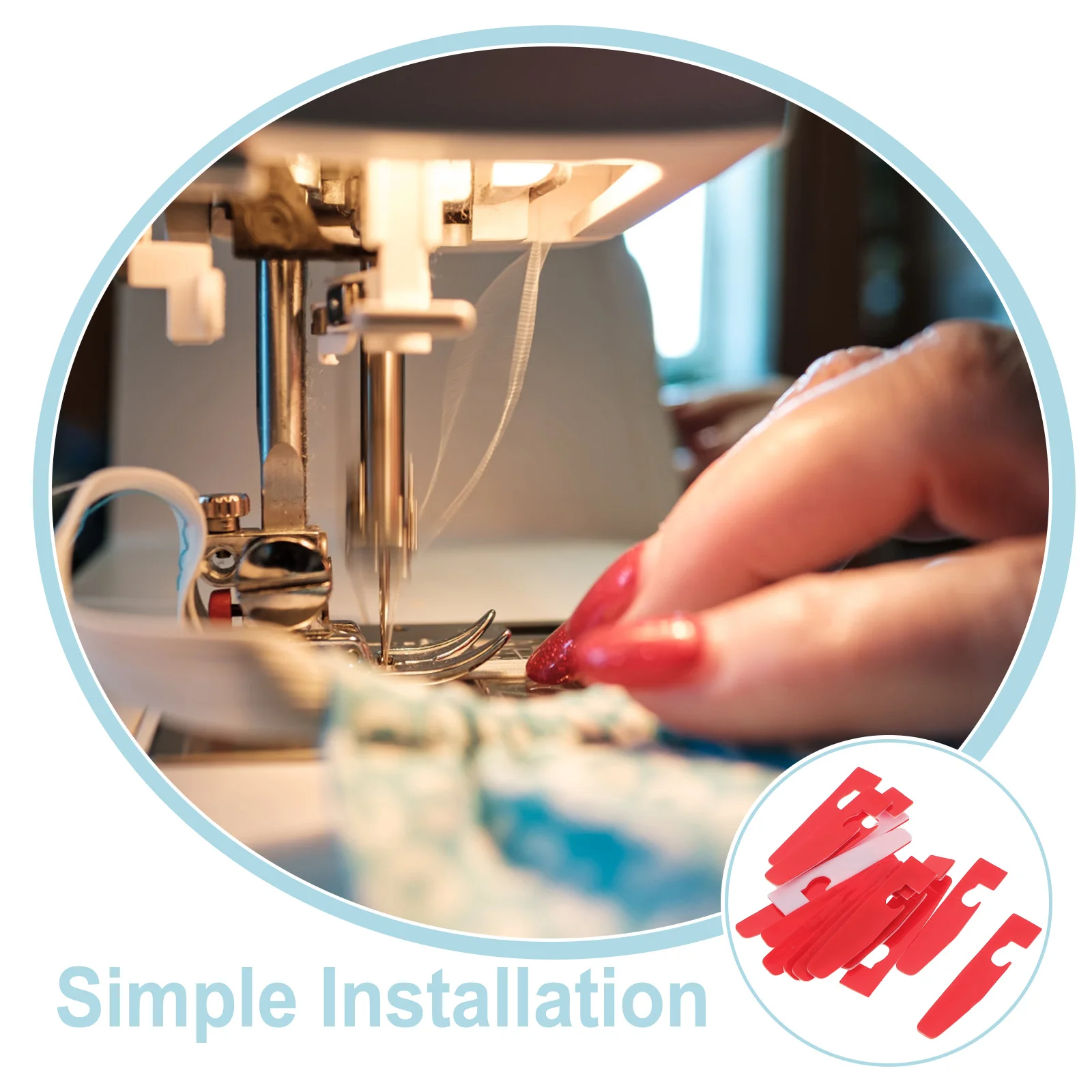 40Pcs Stick-on Presser Foot Pad for Overlock Serger Machines Fabric Compatibility Wear-Resistant Layer Extended Lifespan