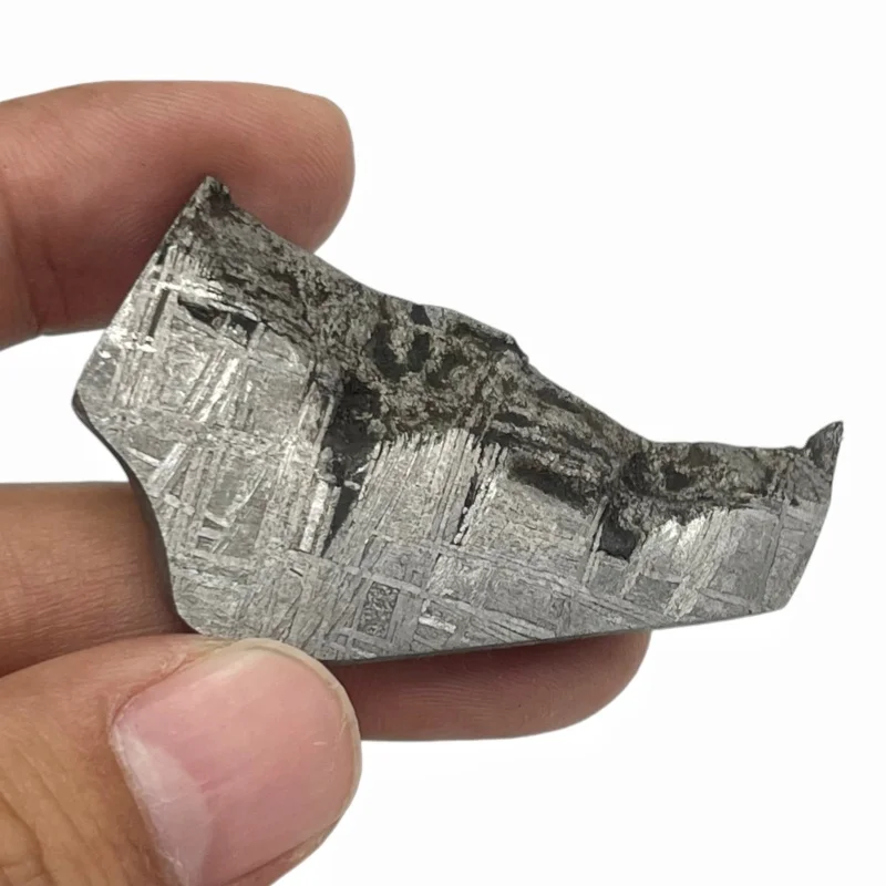 Natural Gibeon Iron Meteorite Slab With Etched Widmanstatten Pattern Polished Surface Space Mineral Collectible Gift TC812