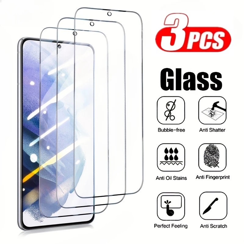 3Pcs Ultra Clear Screen Protector For Samsung S25 S24 Ultra 9H Tempered Glass For Samsung S23 S22 S21 Plus S20 S23 S24 FE