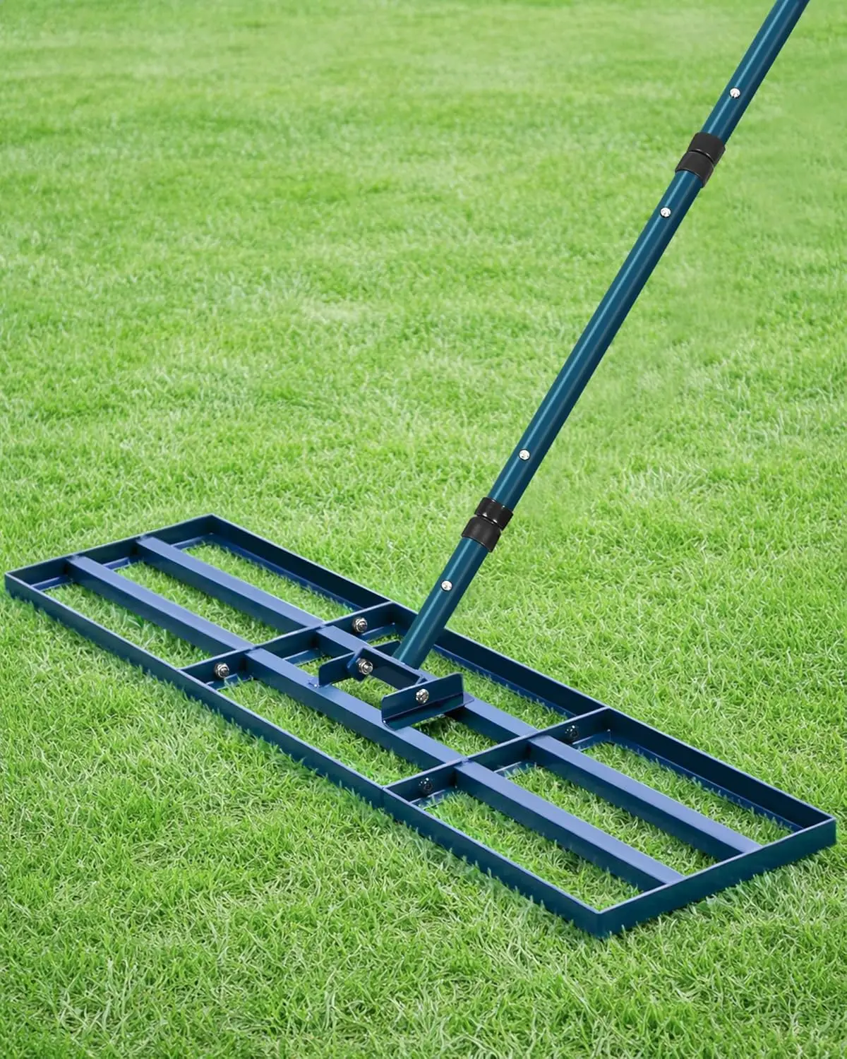 

45x10 Inch Lawn Leveling Rake with Adjustable Steel Handle for Soil, Sand, Dirt - Ideal for Garden, Golf Course