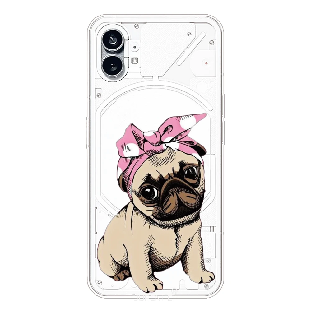 Animal Flower Soft Case For Nothing Phone 1 phone1 One 6.55 Dog Cat Transparent Silicone Protective Back Cover Coque Funda