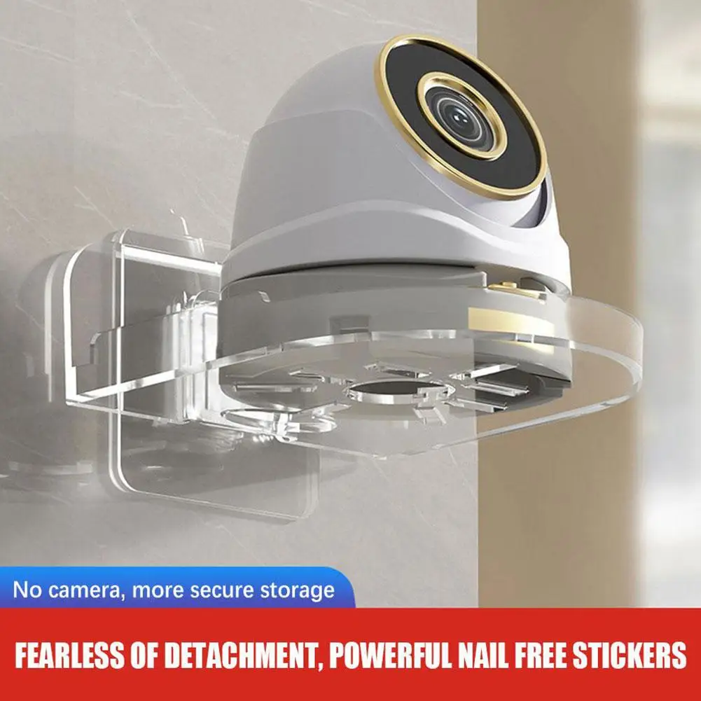 Suporte de câmera de vigilância montado na parede, rack sem unhas, monitor acrílico universal rastreios, sem cola, sem soco, A3E7, 1pc
