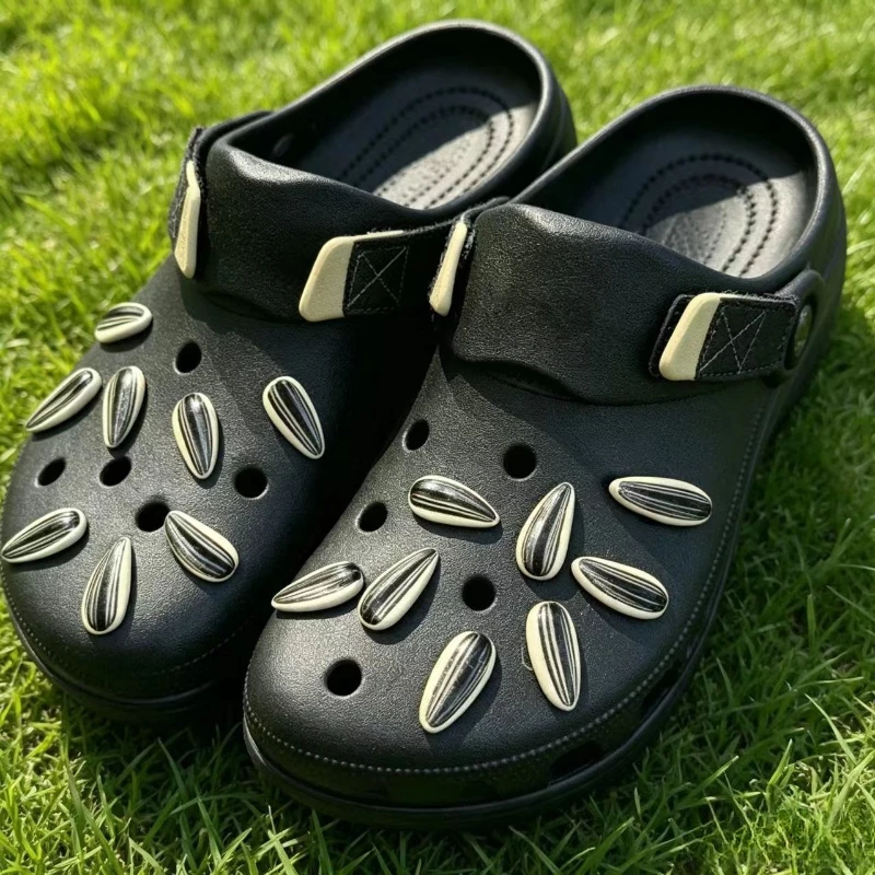Hot Sales Fashion Shoe Charms for Simulated Melon Seeds Clogs Shoe Buckle Cute Shoe Accessories Decoration for Girls Gift
