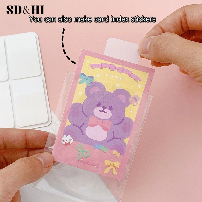 1set 40/80/160 Pages Frosted Simple Pure White Index Stickers Transparent Label Stickers DIY Sticky Notes Office School Supplies