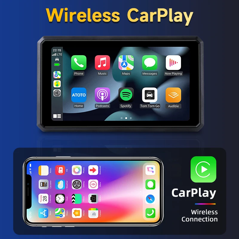 كاميرا دراجة نارية محمولة JMCQ ، DVR IPX7 مقاومة للماء ، شاشة عرض سيارة لاسلكية ، واي فاي ، نظام تحديد المواقع ، كاميرا لوحة القيادة ، مراقبة السيارات ، 2K