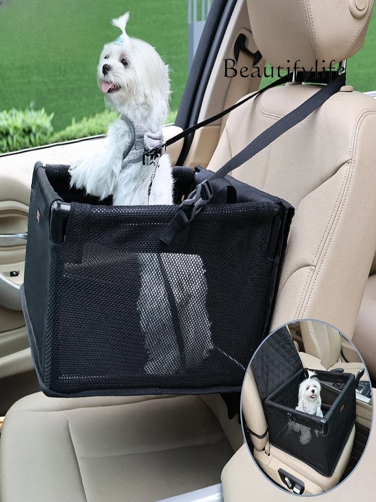 Multifunctional Pet Dual-Use Car Basket Dogs and Cats Breathable Mesh Cage Front and Rear Car Cage