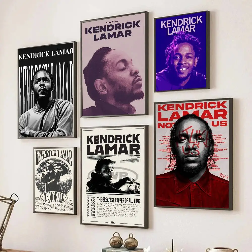 Kendrick Lamar Rapper Poster Self-adhesive Art Room Entrance Restaurant Wall Decor Art Painting
