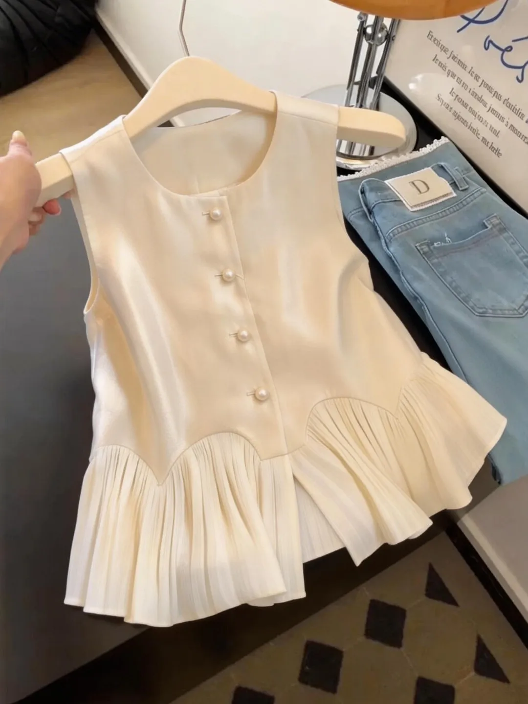 

Korean Japanese Style Women's Vest Top Summer Fashion Casual Breathable Anti-Aging Soft Elegant Artistic Sleeveless Tank Top