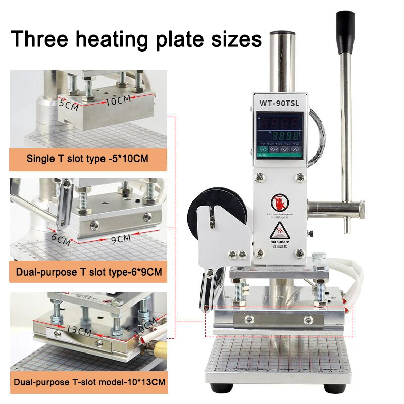 Digital Hot Foil Stamping Machine Heat Press Machines Manual Embossing Leather Paper Wood Machine