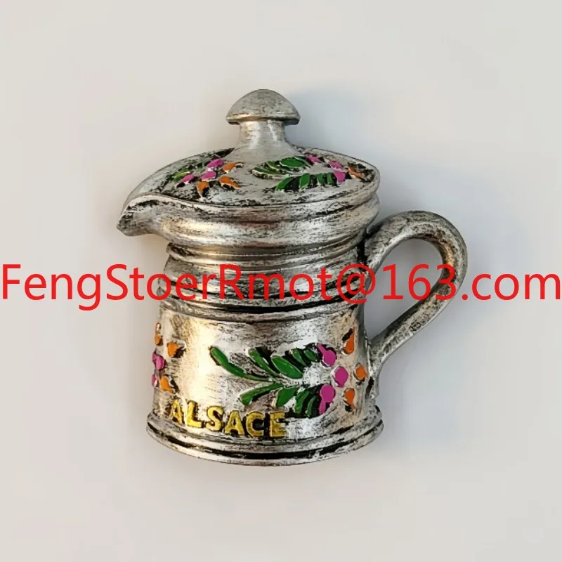Travel three-dimensional classical kettle decoration magnetic refrigerator sticker