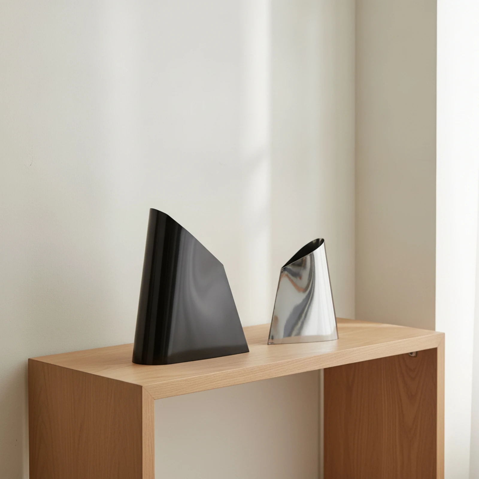 Trapezoid Vase Contemporary Sculptural Vase Sleek Slim for Entryway, Dining Table