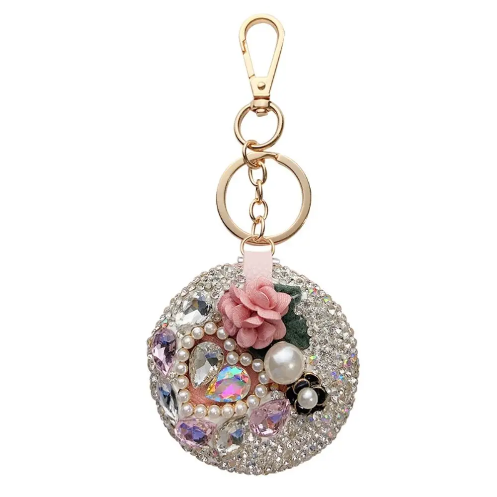 Tragbare volle Strass Kamelie Make-up Spiegel falten elegante kleine Spiegel funkelnde Blumen tasche Anhänger Reise