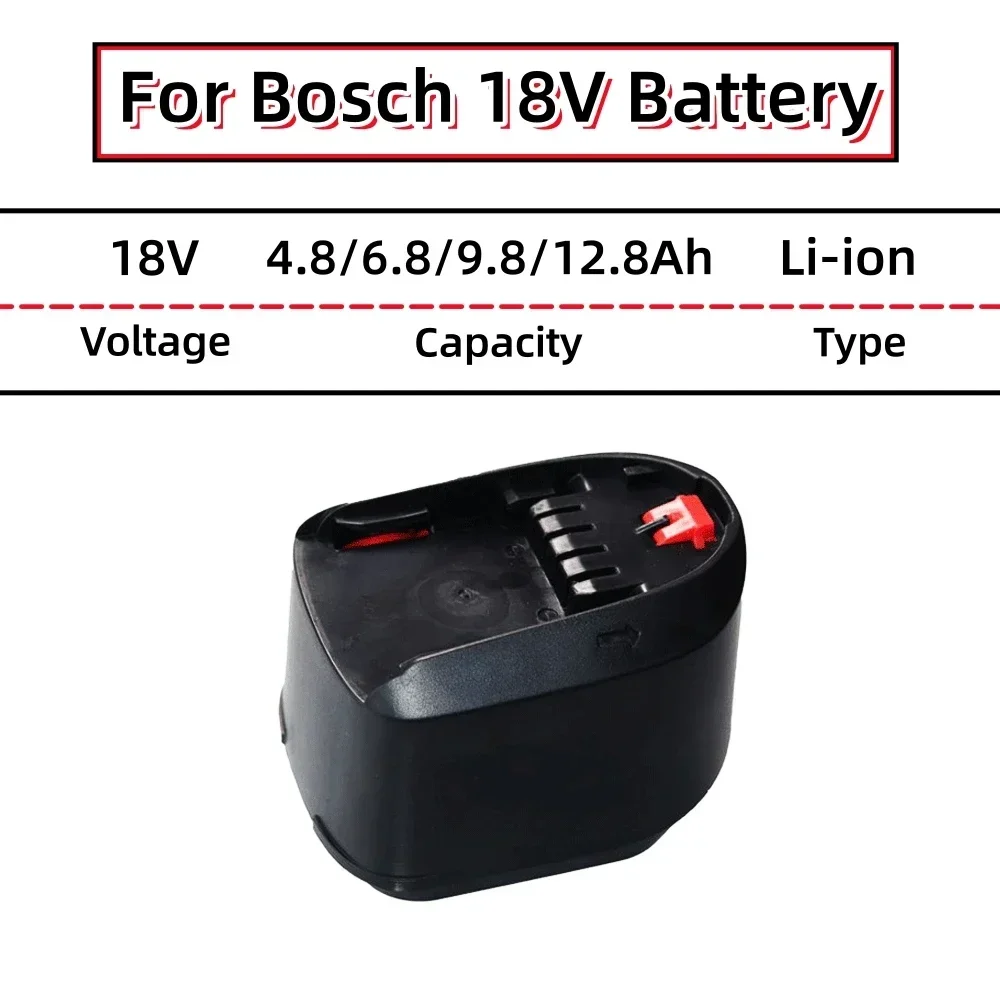 4.8/6.8/9.8/12.8Ah Li-ion Rechargeable Battery 18V for Bosch Tools PSB PSR PST 18 Li-2 2607335039 2607335040(only for Type C)