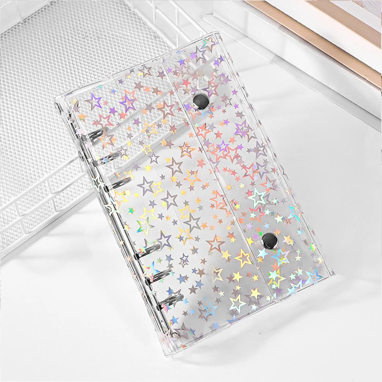 الموثق لجمع الملصقات قفل إغلاق ألبوم تخزين الملصقات الثلاثية الأبعاد للدراسة ملاحظة بطاقات مرسومة باليد الفتيات الطلاب