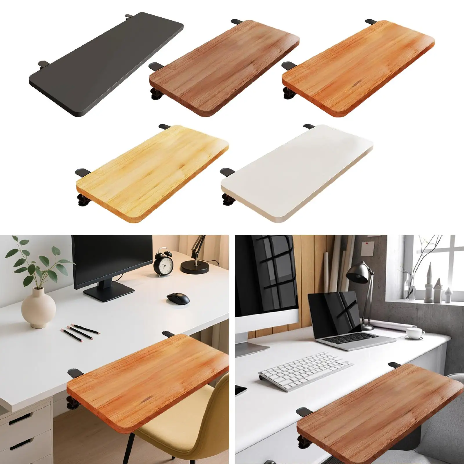 Desk Extension Shelf Board Keyboard Tray Folding for Computer Table Practical for Office Wrist Support Arm Rest Expansion