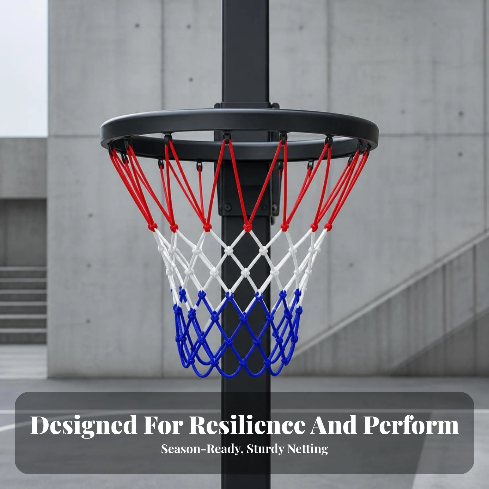 Basketball Rim with Net Portable Sporting Goods for Outdoor Courts, Indoor Gyms