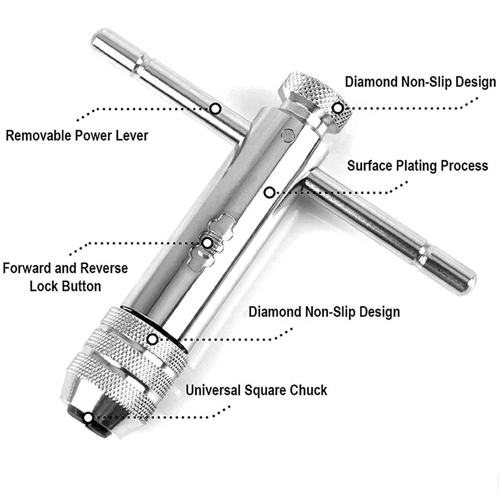 Bohrer Tippen Einstellbare T-Griff Ratsche Tap Tap Halter Schlüssel Metall Bohrer Werkzeuge für Schneiden Äußere Interne Gewinde Set Stecker tippen