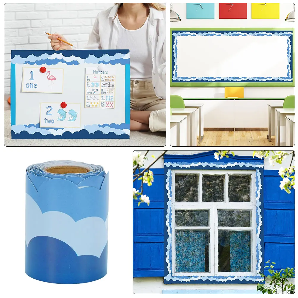 

Cloud Border Sticker Stickers Bulletin Board Decorations Burlap Accessory for Coated Paper Borders Child