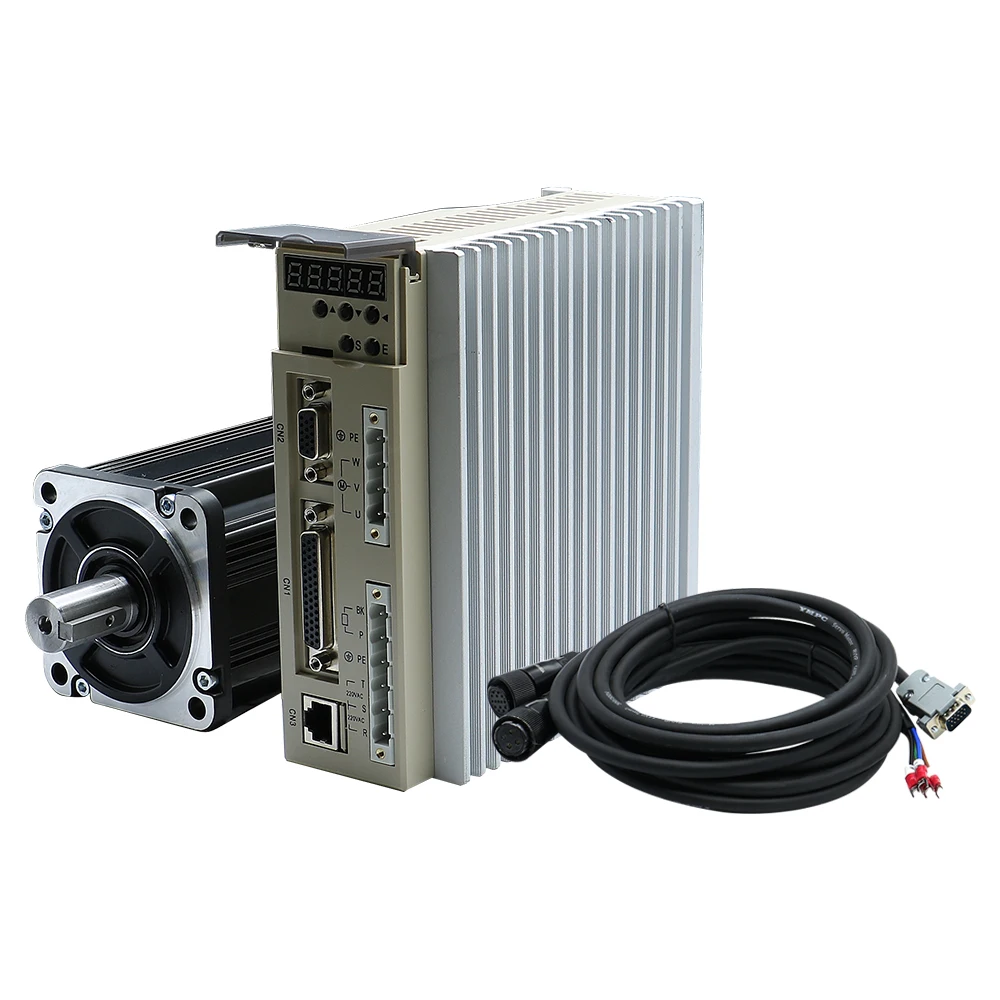 HLTNC 0.75KW 220v 3000rpm 2.4nm 80ST -M02430 2500PPR IP65 T3L-L20  servo motor AC Motor With Servo Drive for Actuator for cnc