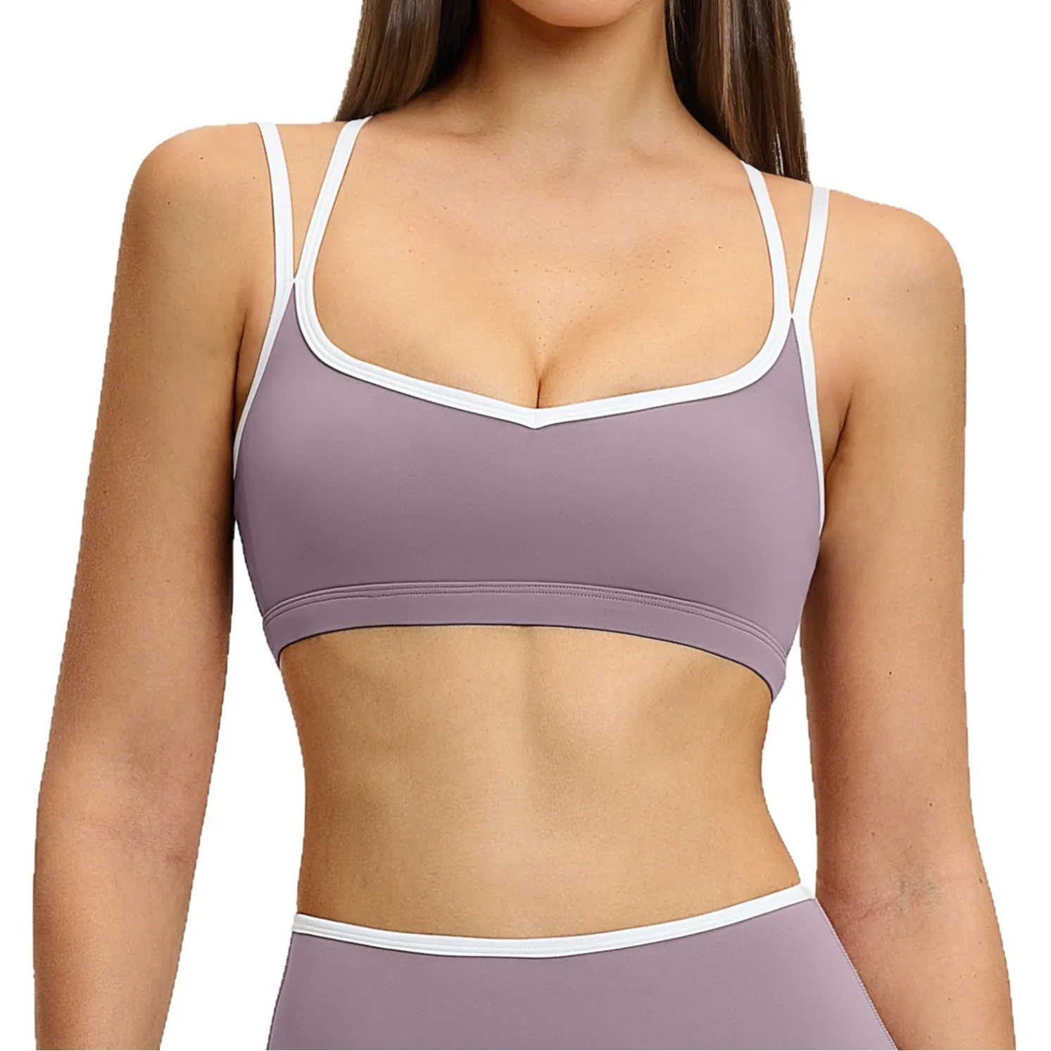 

Maxdutti Color Blocking Nude Sports Bra, Quick Drying Tight Cross Back Sports Vest, Running Fitness Sports Bra Female Clothing