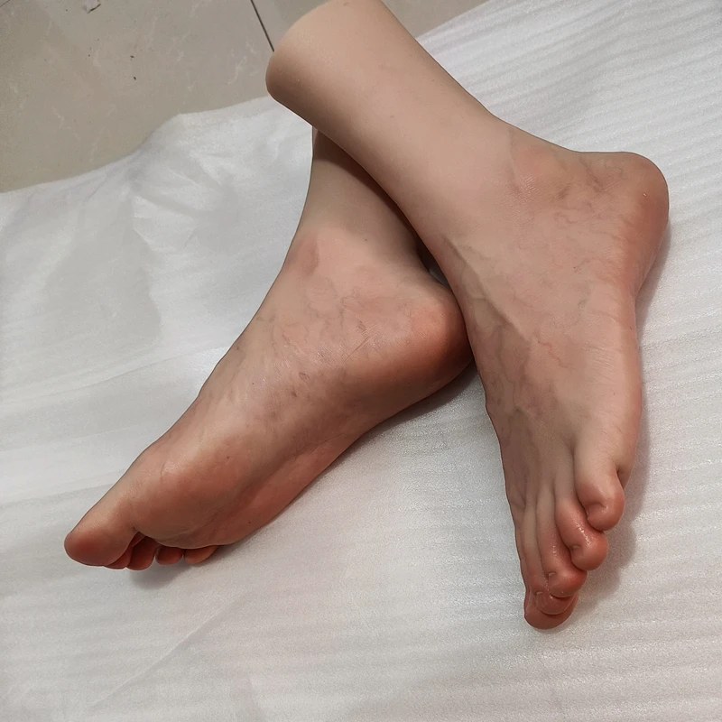 Large Size Lifelike Silicone Male Foot Model Simulation Mannequin Feet Fetish for Footjob Shoes Socks Display Art Shoot DZ4502