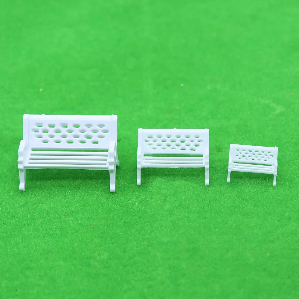 5 pçs cadeiras de jardim em miniatura modelo abs plástico parque banco brinquedos arquitetura construção paisagem diy fazendo para diorama