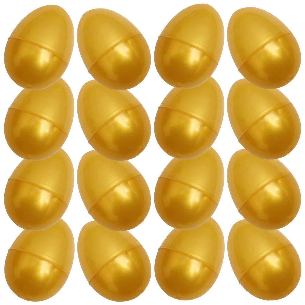 24 Pcs Basket for Kids Gift Wrapping Golden Eggs Balls Hollow Plastic Easter Decor Child