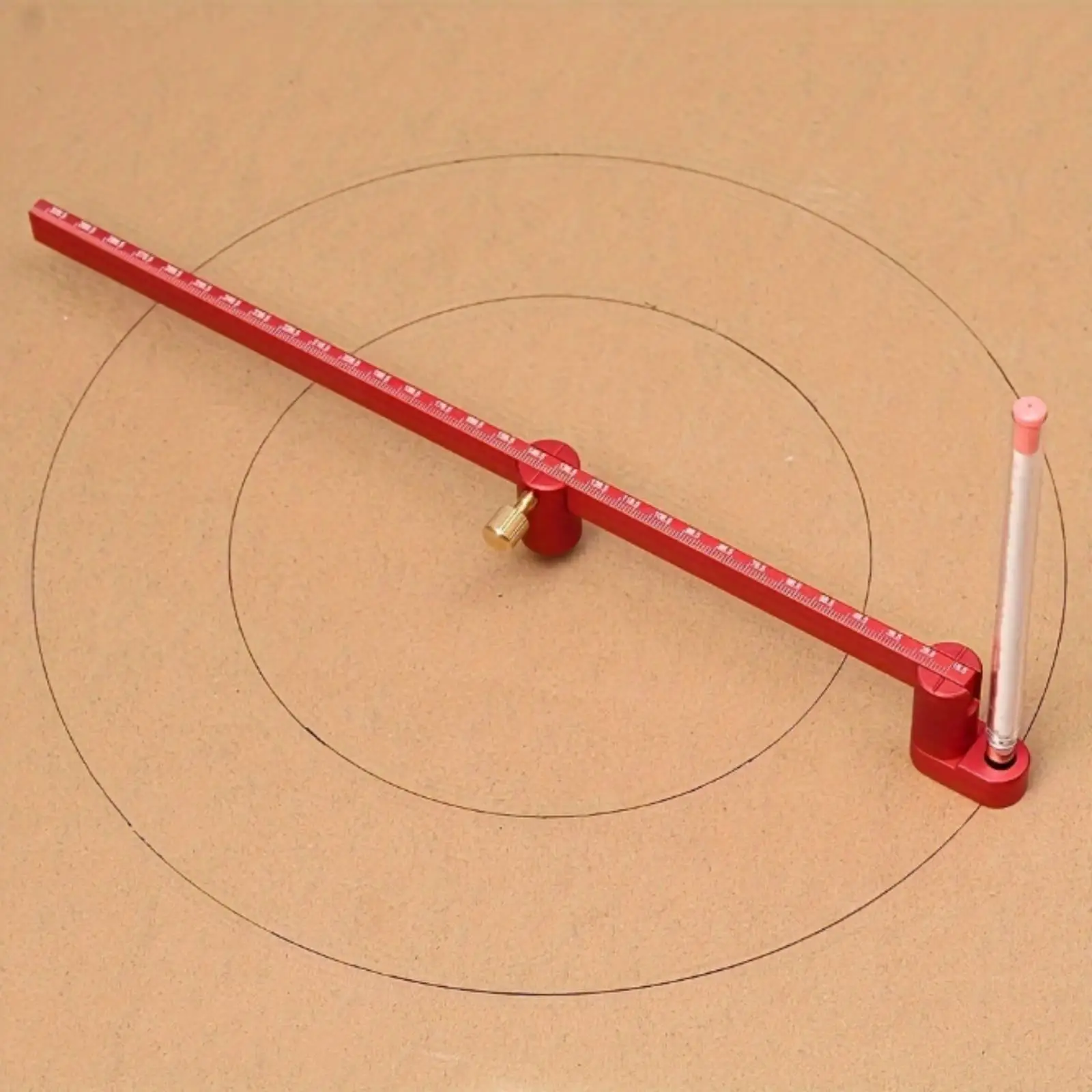 Aluminum Alloy Circle Ruler for Carpentry Scribing Tool 30CM Imperial Marking Gauge for Workshop Layout and Curve Drawing