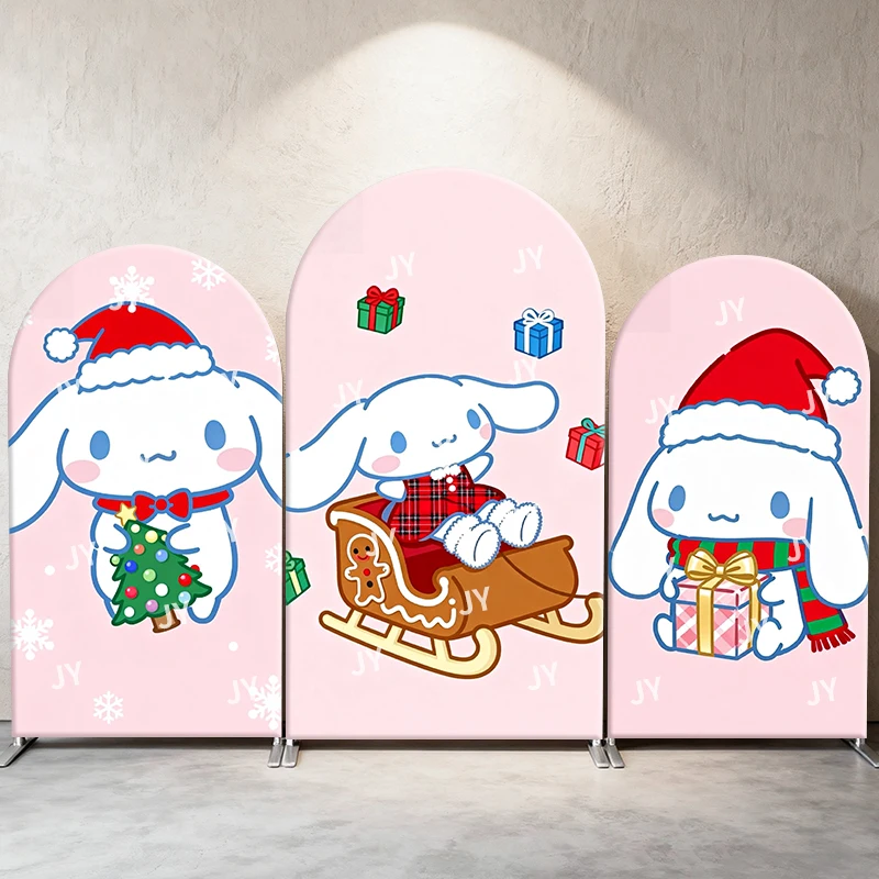 

Фон-покрытие Cinnamoroll Arch для фотозоны, декор для дома и праздников Sanrio, реквизит для селфи, рождественский фон из эластичной ткани