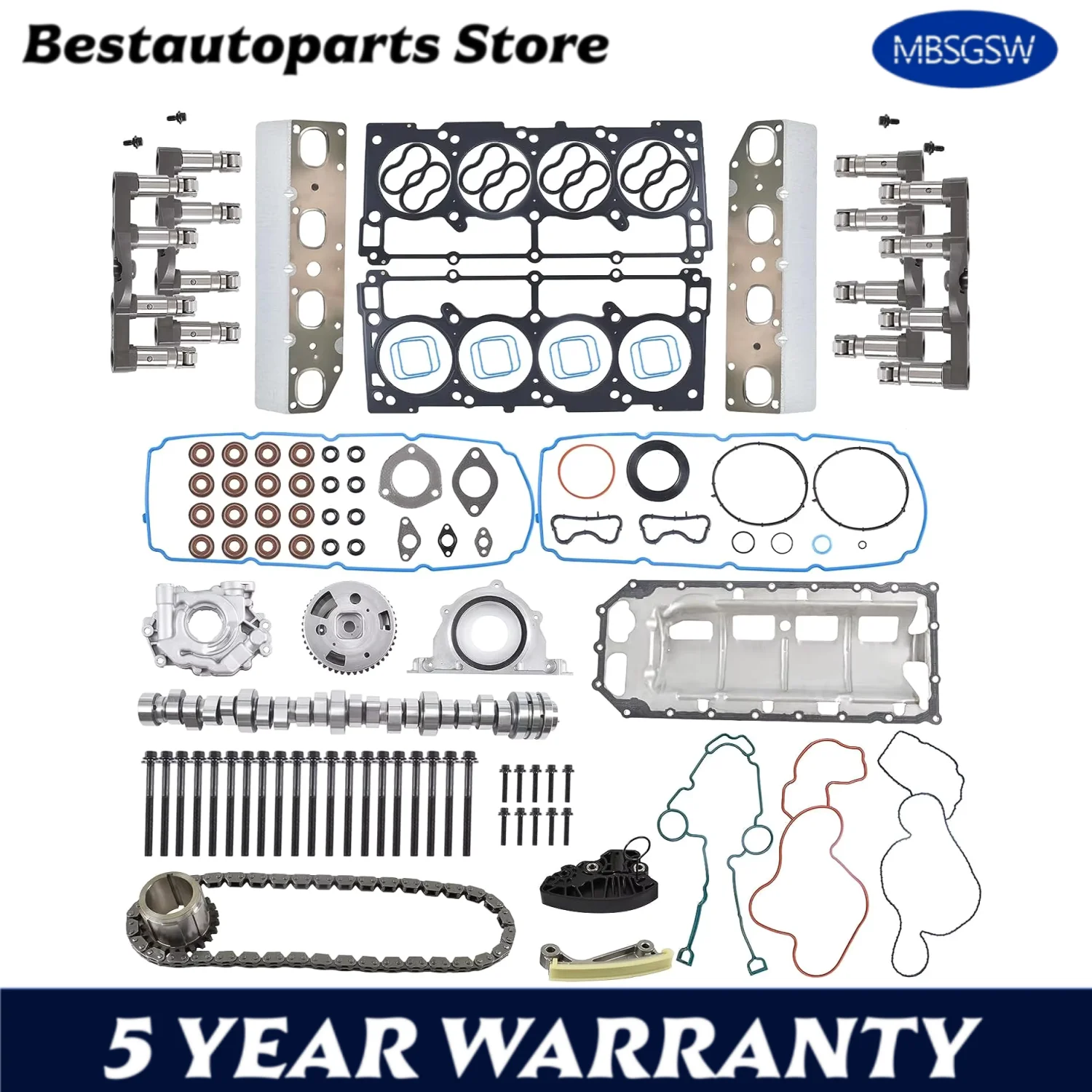 1 Set MDS Lifters VVT Camshaft Head Gaskets Oil Pump Overhaul Kit for 2009-2015 Dodge Ram 1500 5.7L V8 HEMI Car Engine Parts
