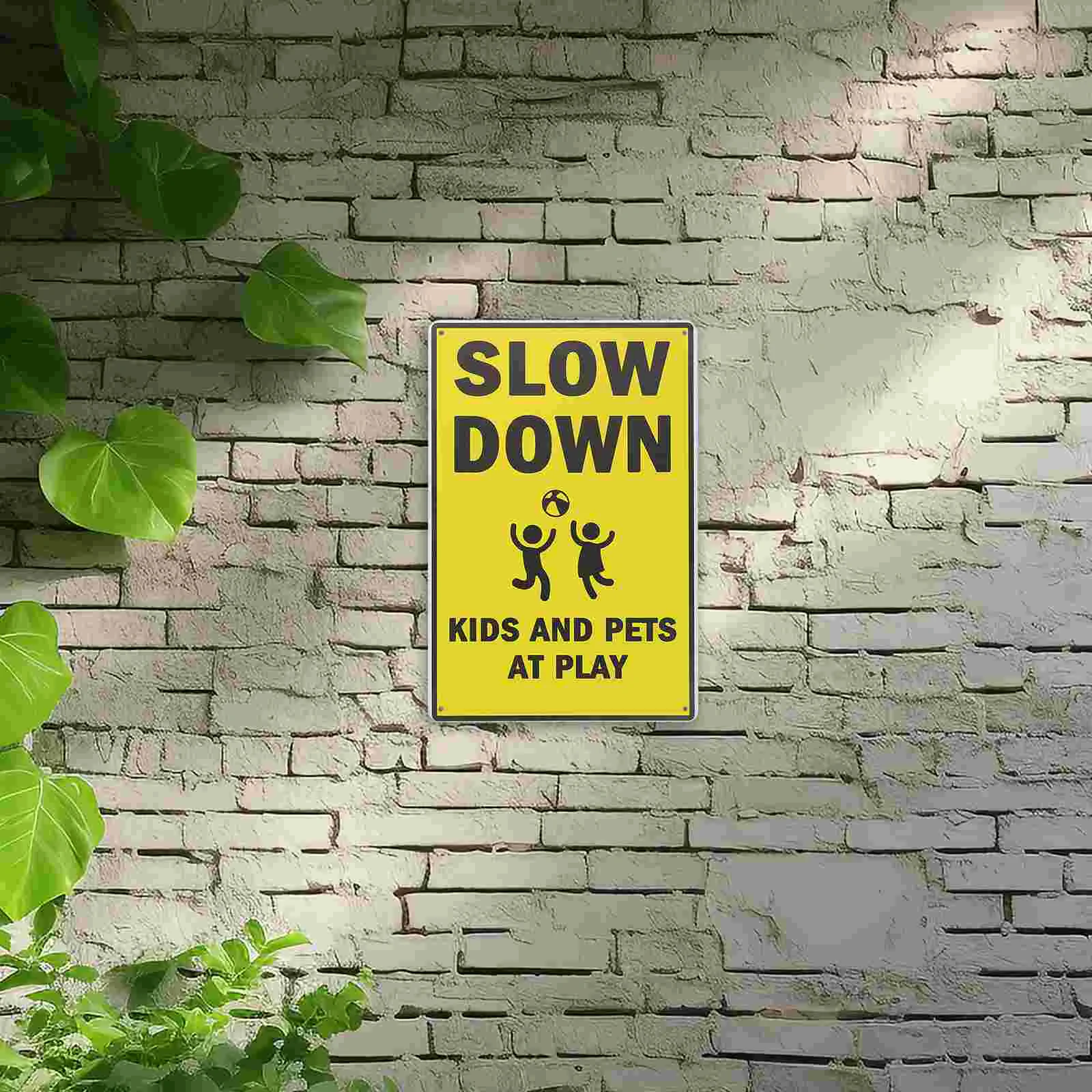 Kids Play Caution Sign Traffic Road Safety Signs Business Street Children Playing