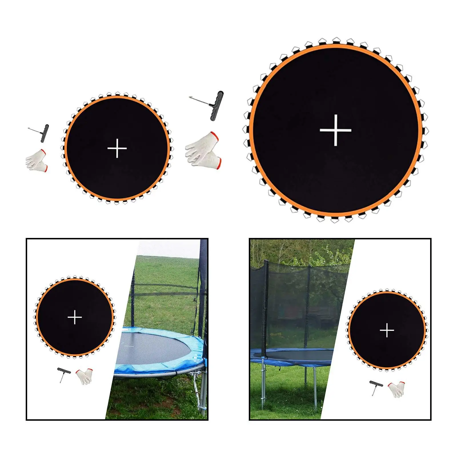 Trampoline Mat Sturdy Round Fitness Equipment Replacement Jumping Mat Jumping Cloth for Gymnastics Exercise Workout Outdoor Kids