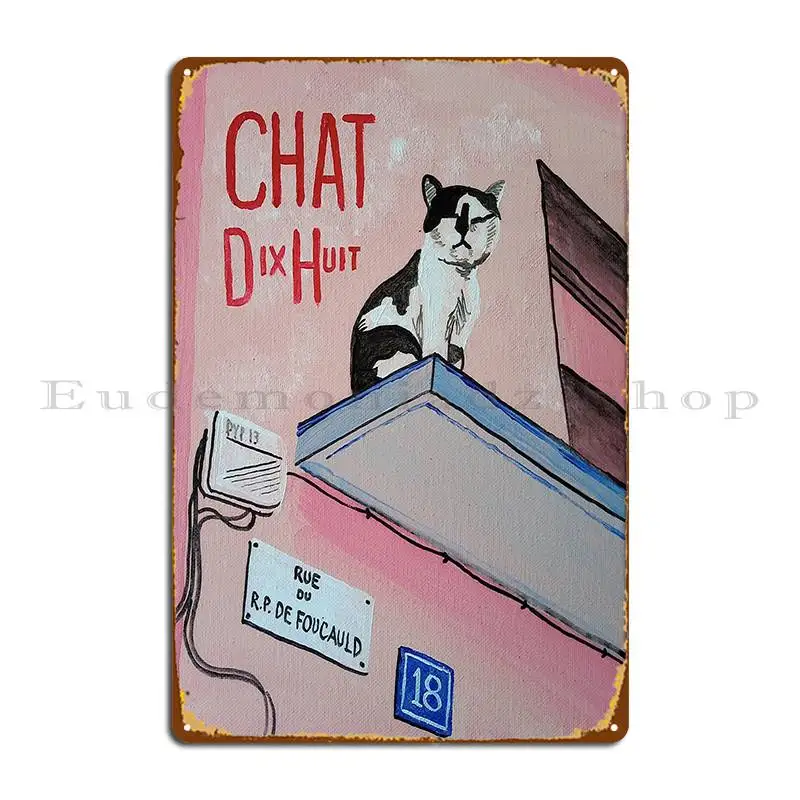 Chat Dix Huit Metall Plakette Poster Kino Malerei Eisen Kino Pub Zinn Zeichen Poster