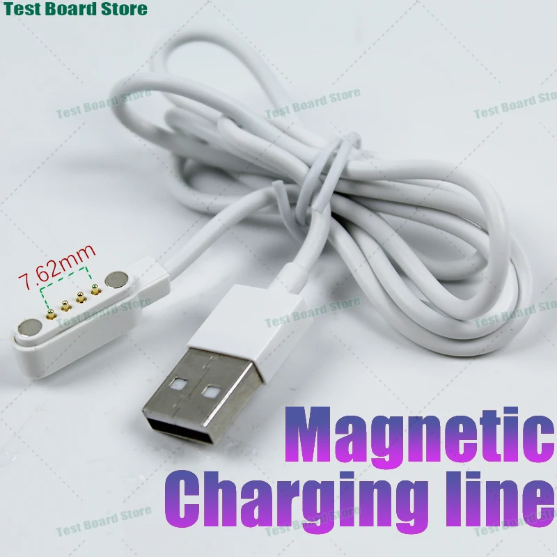 1Piece wristband magnetic charging cable for children\'s smart phone watch 7.62mm 4P 2P universal for sanag A30S/ProAirRuna31