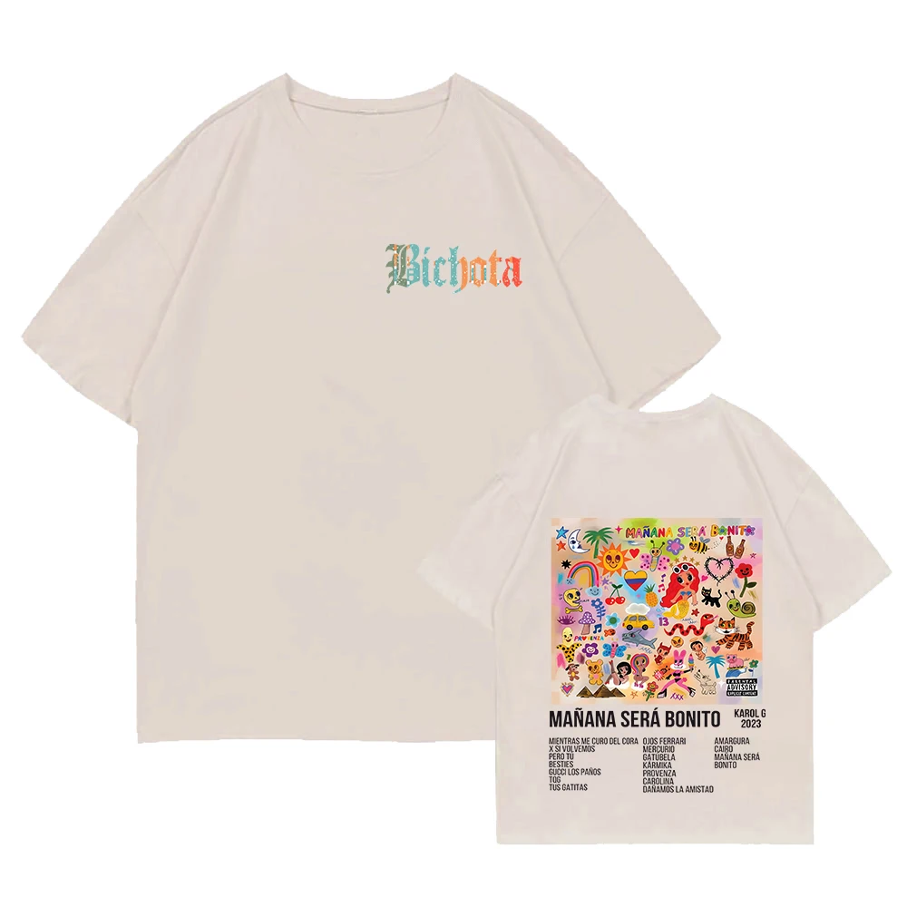 קרול gg מנאנה סרה bonito הדפס חולצה 2024 רטרו קצר שרוולים קוריאנית בסגנון חופשי רופף חולצות נשים גברים גברים באיכות גבוהה