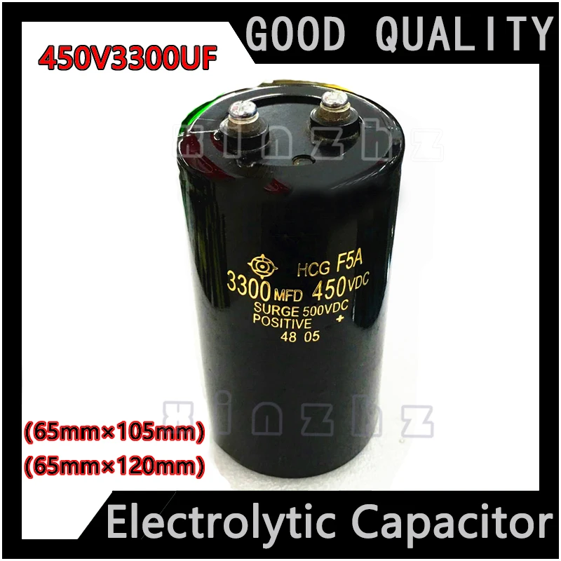 1pcs Screw Pin Electrolytic Capacitor 450V3300UF New Original High Frequency Durable Capacitor Specification 65X105mm/65X120MM