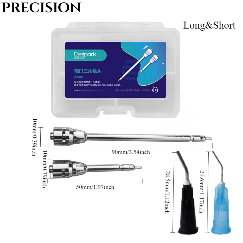 Dental 3 Way Air Water Transfer Triple Conversion Head Spray Irrigator Tip Drying Long&Short Dental Chair Unit Three Gun Air Gun